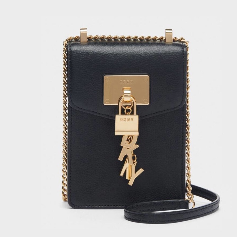 NWT DKNY Elissa North South Leather Crossbody Bag